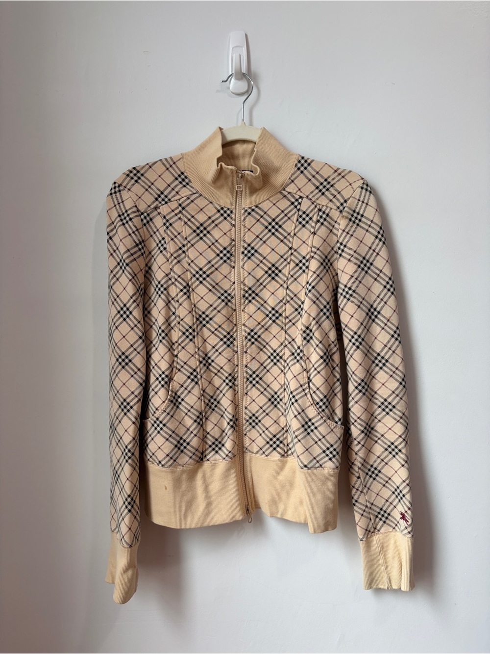 Burberry vintage plaid zip up